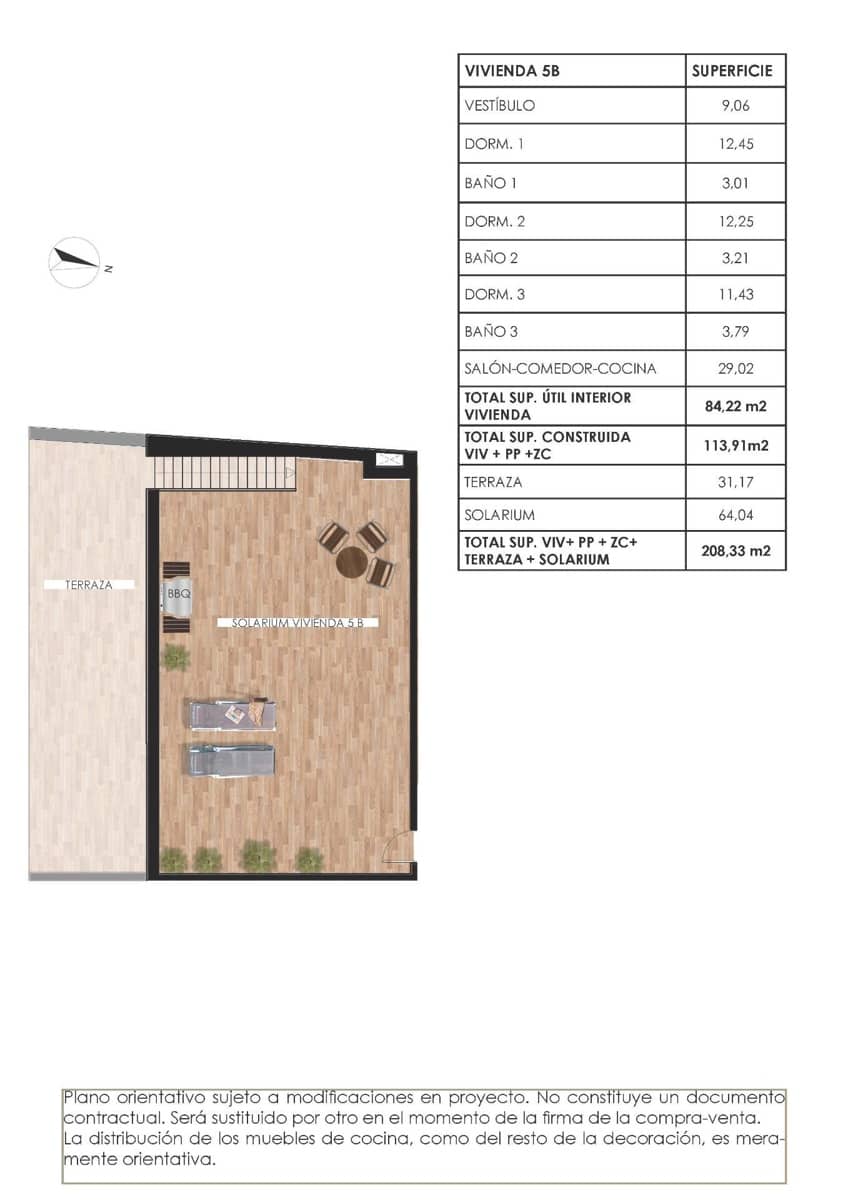 3 quarto Penthouse para venda em Torrevieja com piscina - 419 900 € (Ref: 9386439)