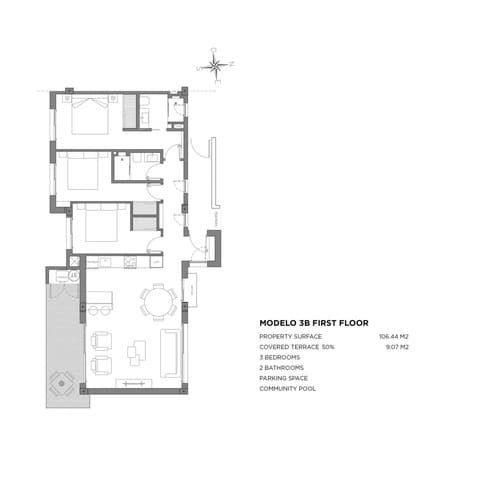 3 soveværelse Lejlighed til salg i Los Narejos, Los Alcázares med swimmingpool - € 399.000 (Ref: 9504903)