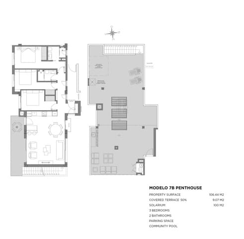 3 sypialnia Penthouse na sprzedaż w Los Narejos, Los Alcázares z basenem - 465 000 € (Ref: 9504905)