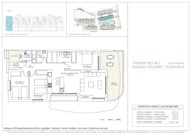 3 sypialnia Apartament na sprzedaż w Playa Flamenca, Orihuela z basenem - 395 000 € (Ref: 9505212)