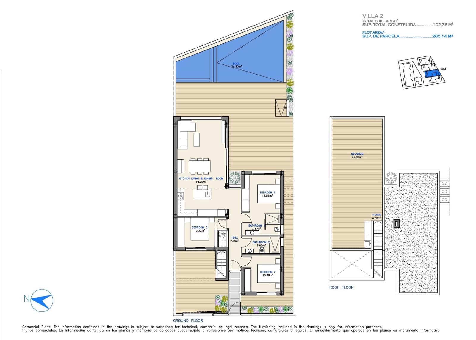 3 sovrum Villa till salu i Los Alcazares med pool - 599 000 € (Ref: 9505496)