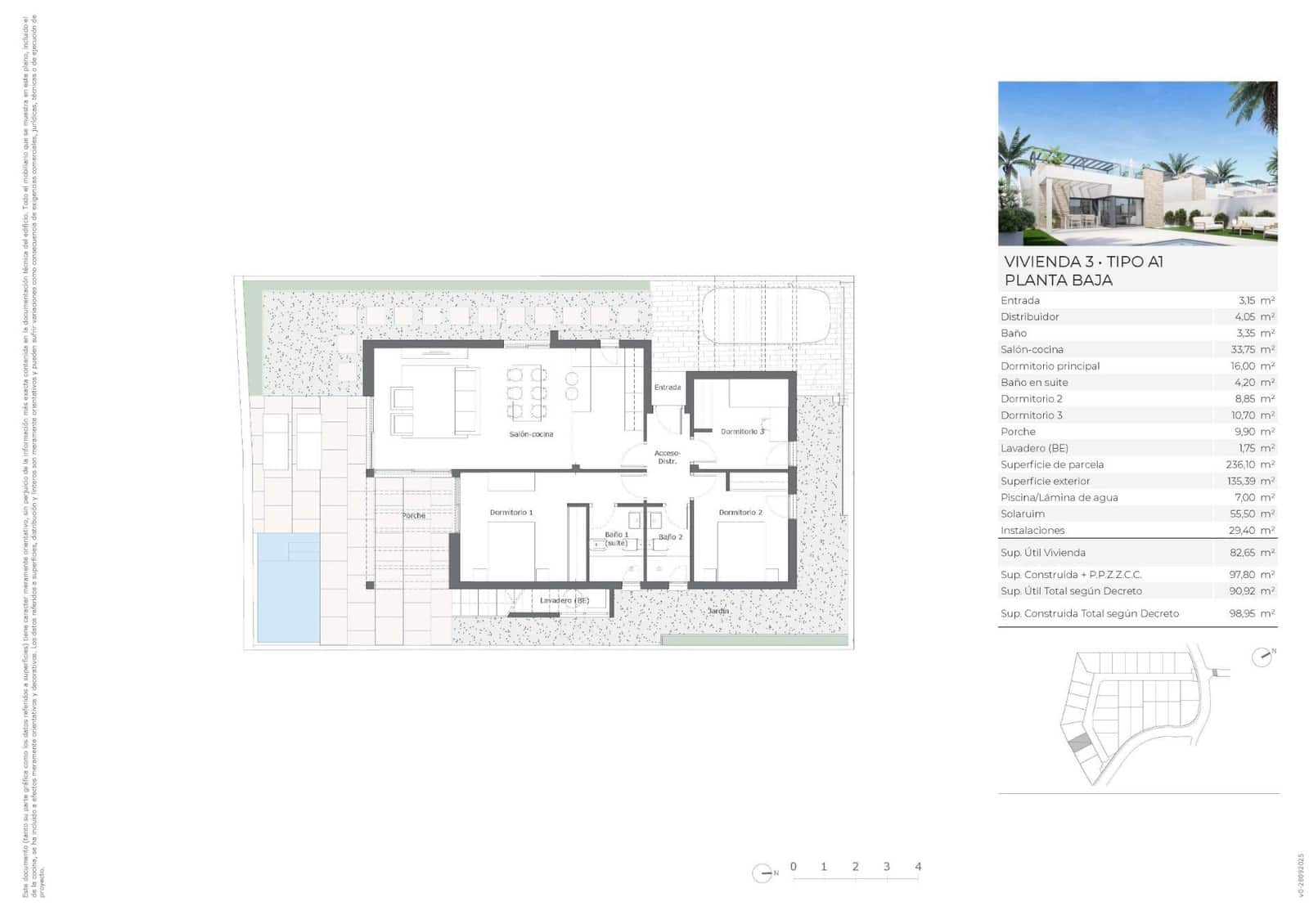 3 soverom Villa til salgs i Vera med svømmebasseng - € 341 000 (Ref: 9505572)