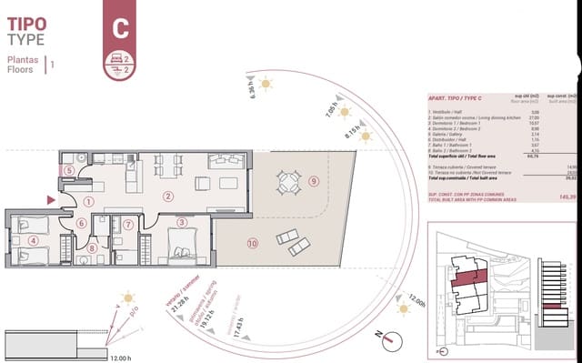 3 sovrum Lägenhet till salu i Calpe / Calp med pool garage - 479 000 € (Ref: 9588392)
