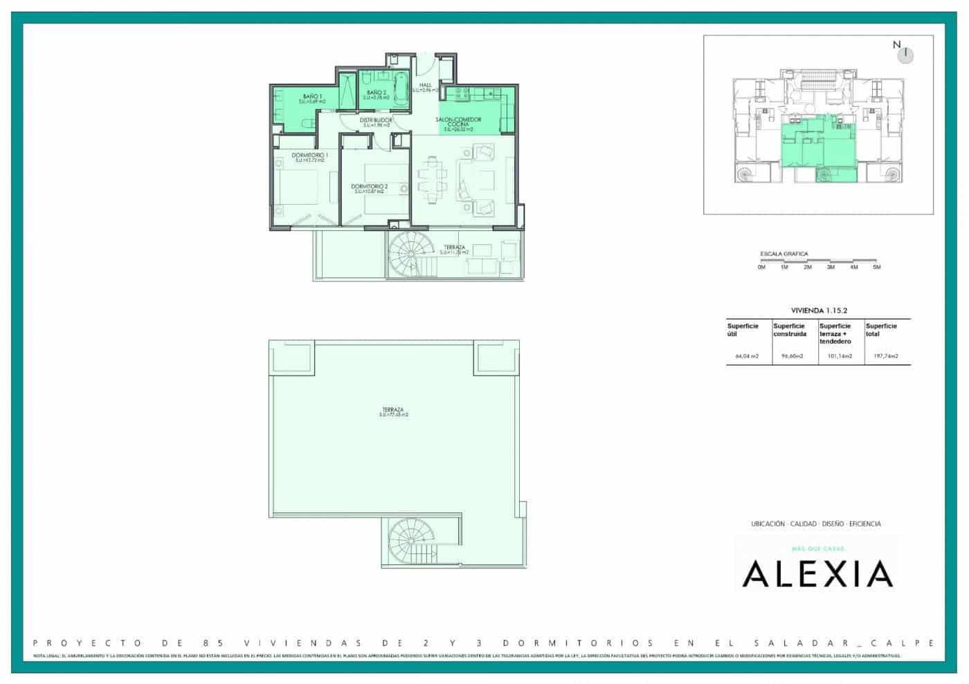 2 makuuhuone Kattohuoneisto myytävänä paikassa Calpe / Calp mukana uima-altaan 
autotalli - 559 250 € (Ref: 9588400)