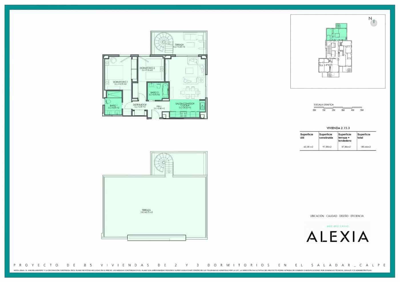 2 makuuhuone Kattohuoneisto myytävänä paikassa Calpe / Calp mukana uima-altaan 
autotalli - 559 250 € (Ref: 9588401)