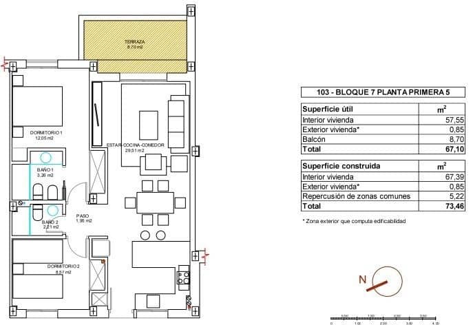 2 bedroom Apartment for sale in Vera with pool - € 225,000 (Ref: 9619017)