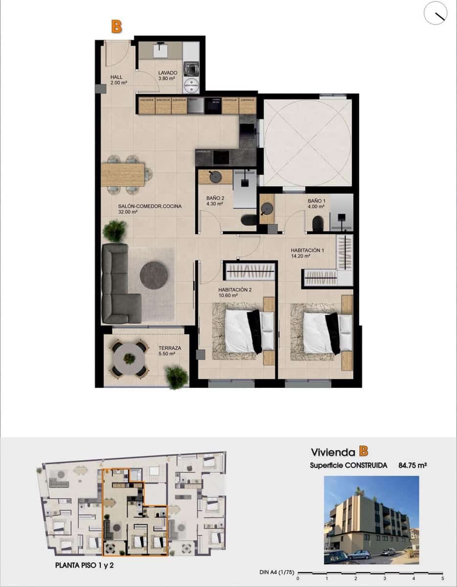 2 Zimmer Penthouse zu verkaufen in Catral mit Pool - 213.000 € (Ref: 9670120)