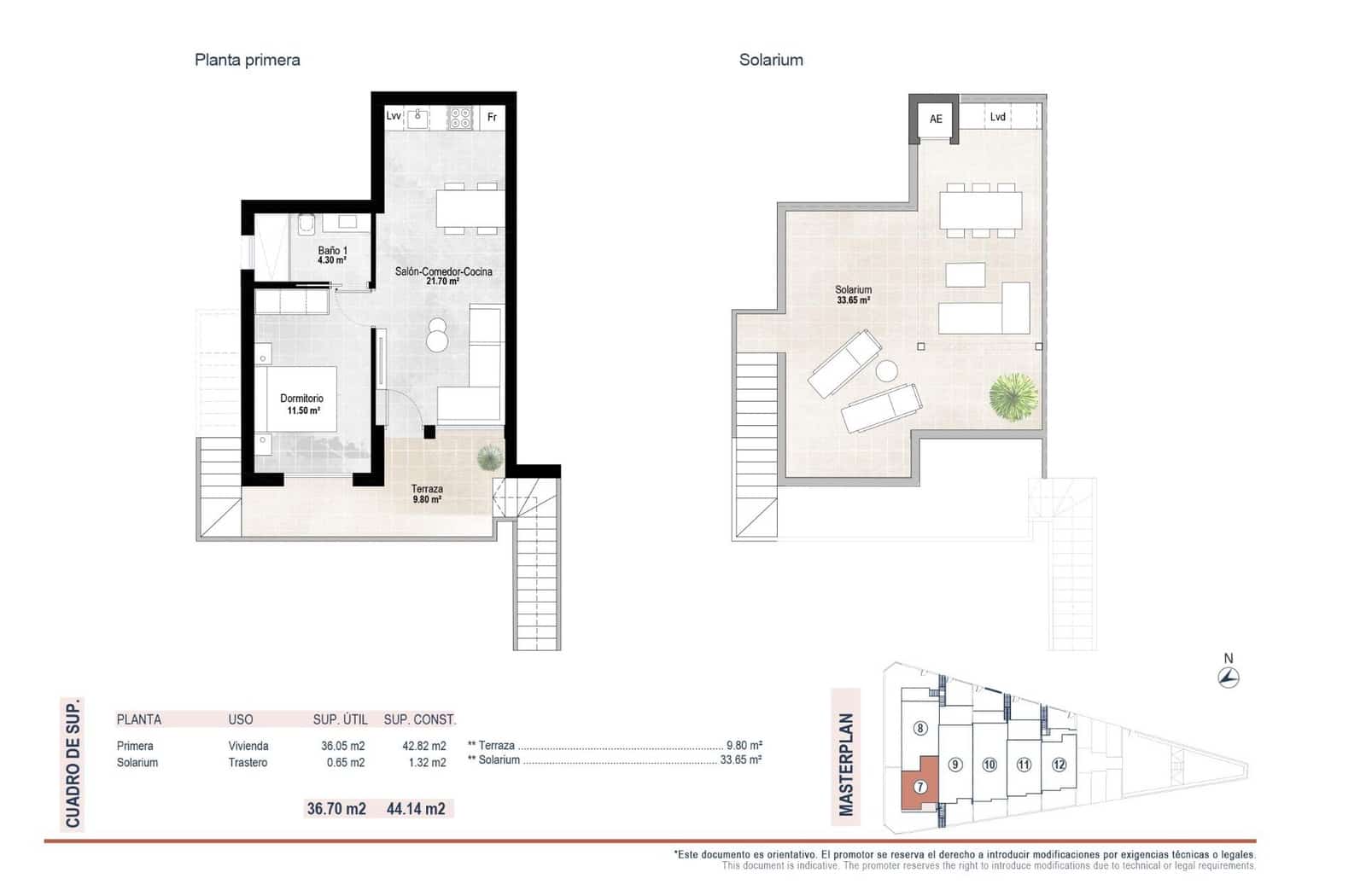 1 soverom Penthouse til salgs i Lo Pagan med svømmebasseng - € 159 900 (Ref: 9758577)