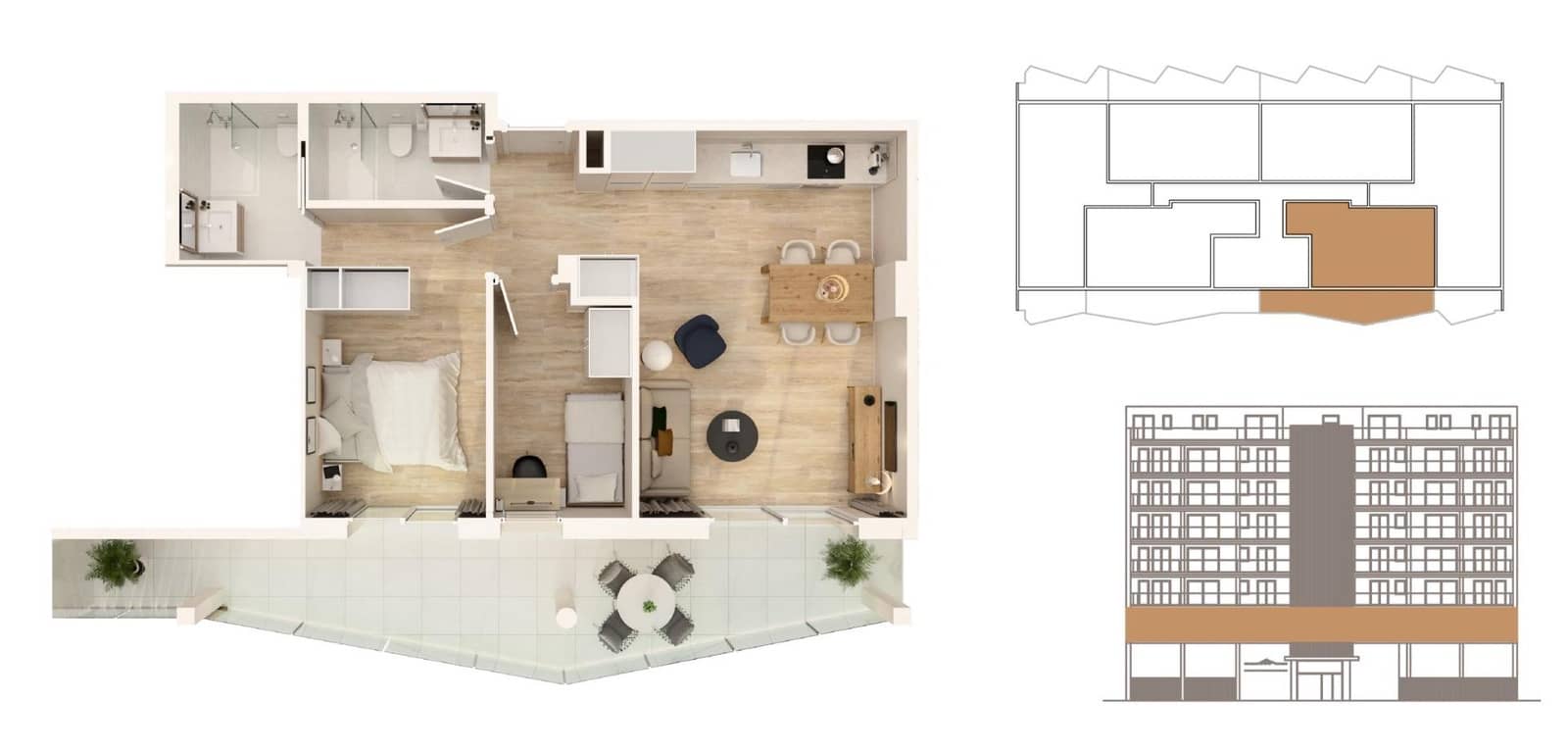 2 makuuhuone Huoneisto myytävänä paikassa Moncofa mukana uima-altaan - 169 000 € (Ref: 9804044)