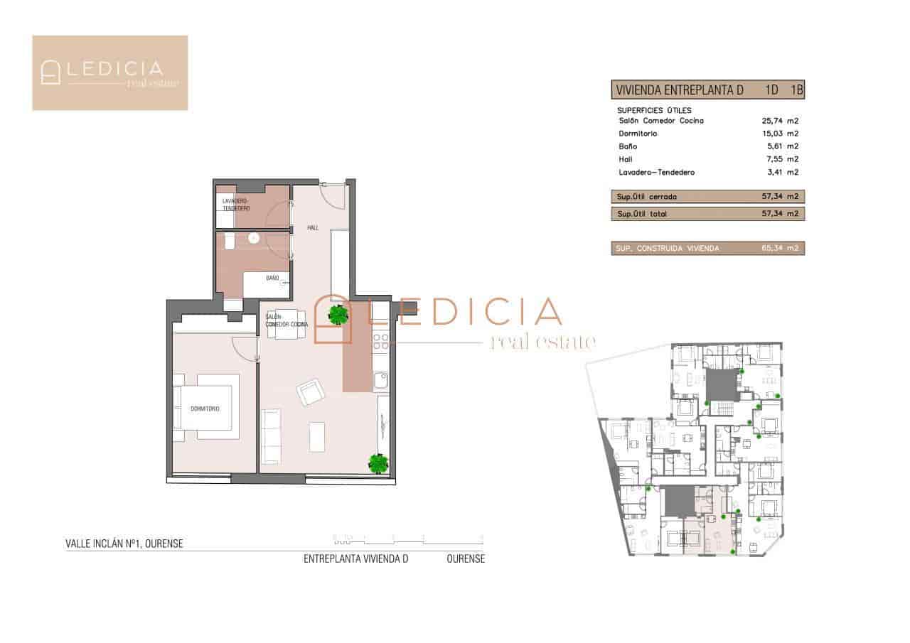 2 Zimmer Wohnung zu verkaufen in Ourense Stadt - 275.000 € (Ref: 9801384)