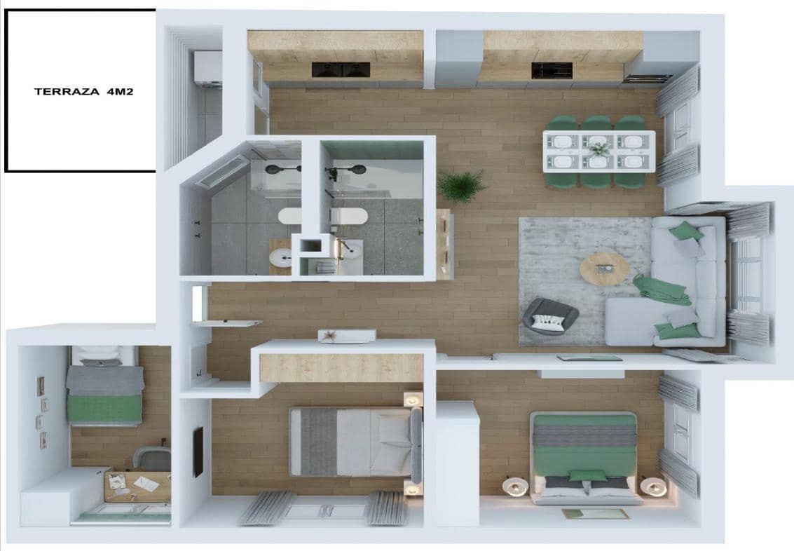 3 soveværelse Lejlighed til salg i Palma de Mallorca - € 488.000 (Ref: 9378984)