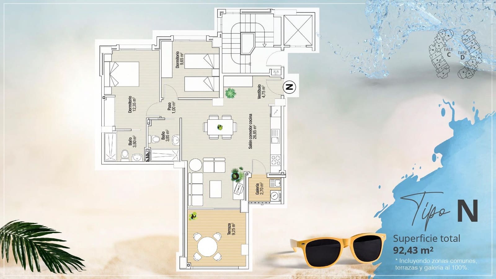 2 quarto Apartamento para venda em La Manga del Mar Menor com piscina - 237 132 € (Ref: 9349495)