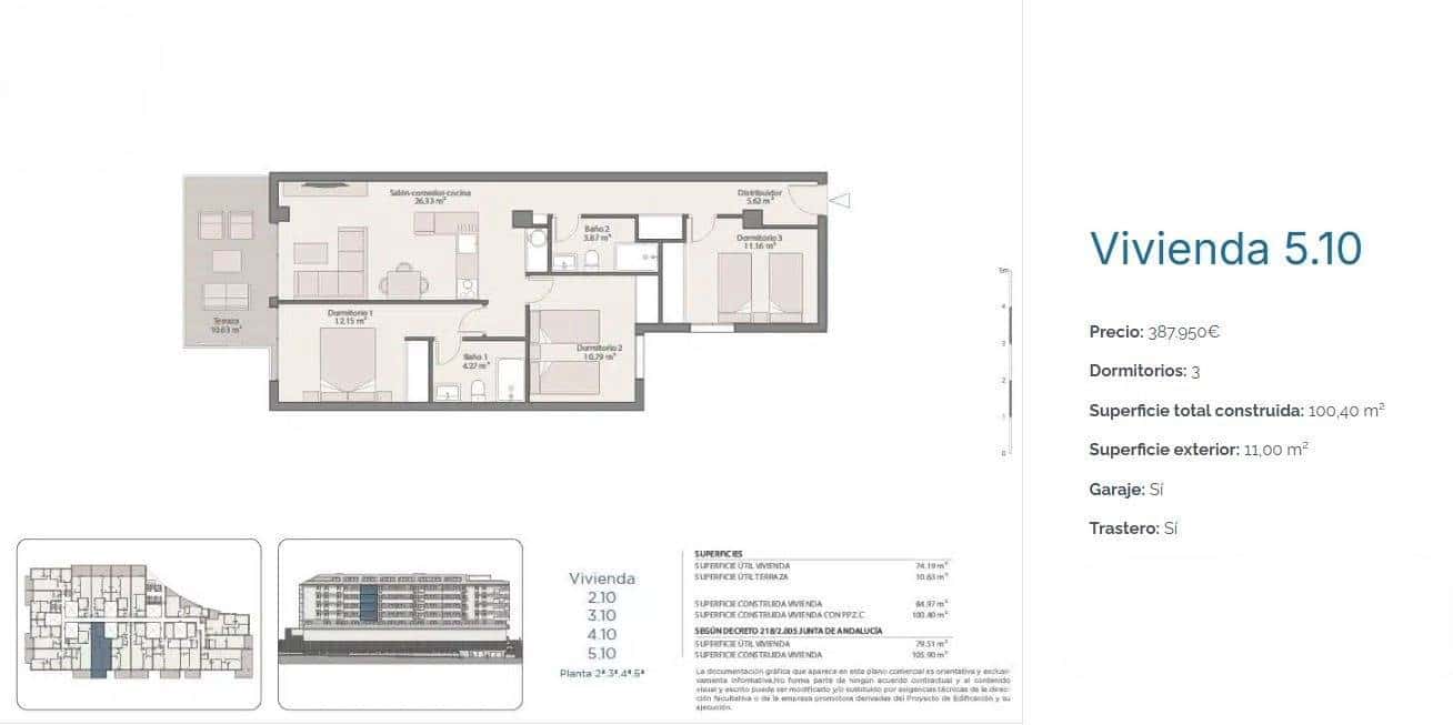 3 makuuhuone Huoneisto myytävänä paikassa Fuengirola - 387 950 € (Ref: 9408055)