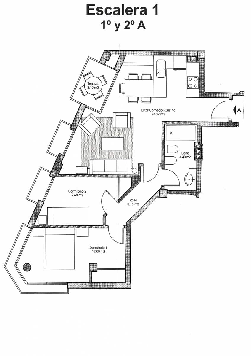 2 makuuhuone Huoneisto myytävänä paikassa Avileses - 105 000 € (Ref: 9414055)