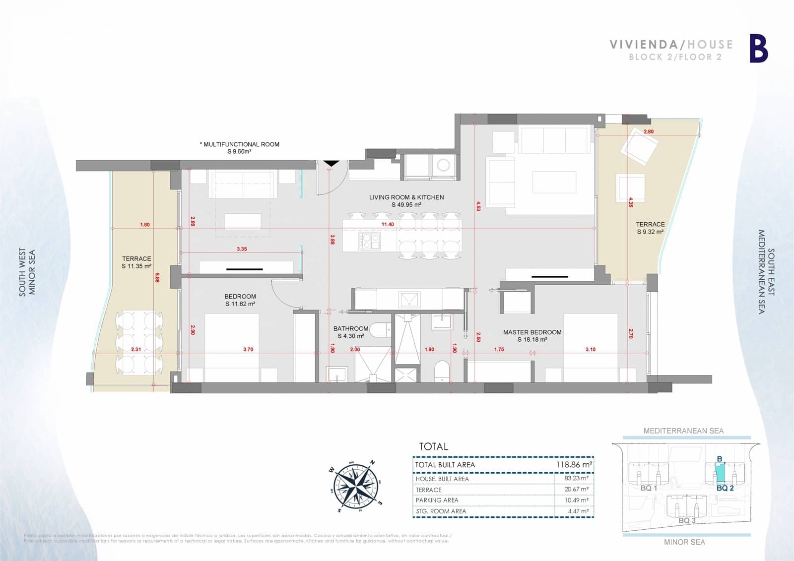 3 makuuhuone Huoneisto myytävänä paikassa La Manga del Mar Menor mukana uima-altaan - 559 000 € (Ref: 9415881)