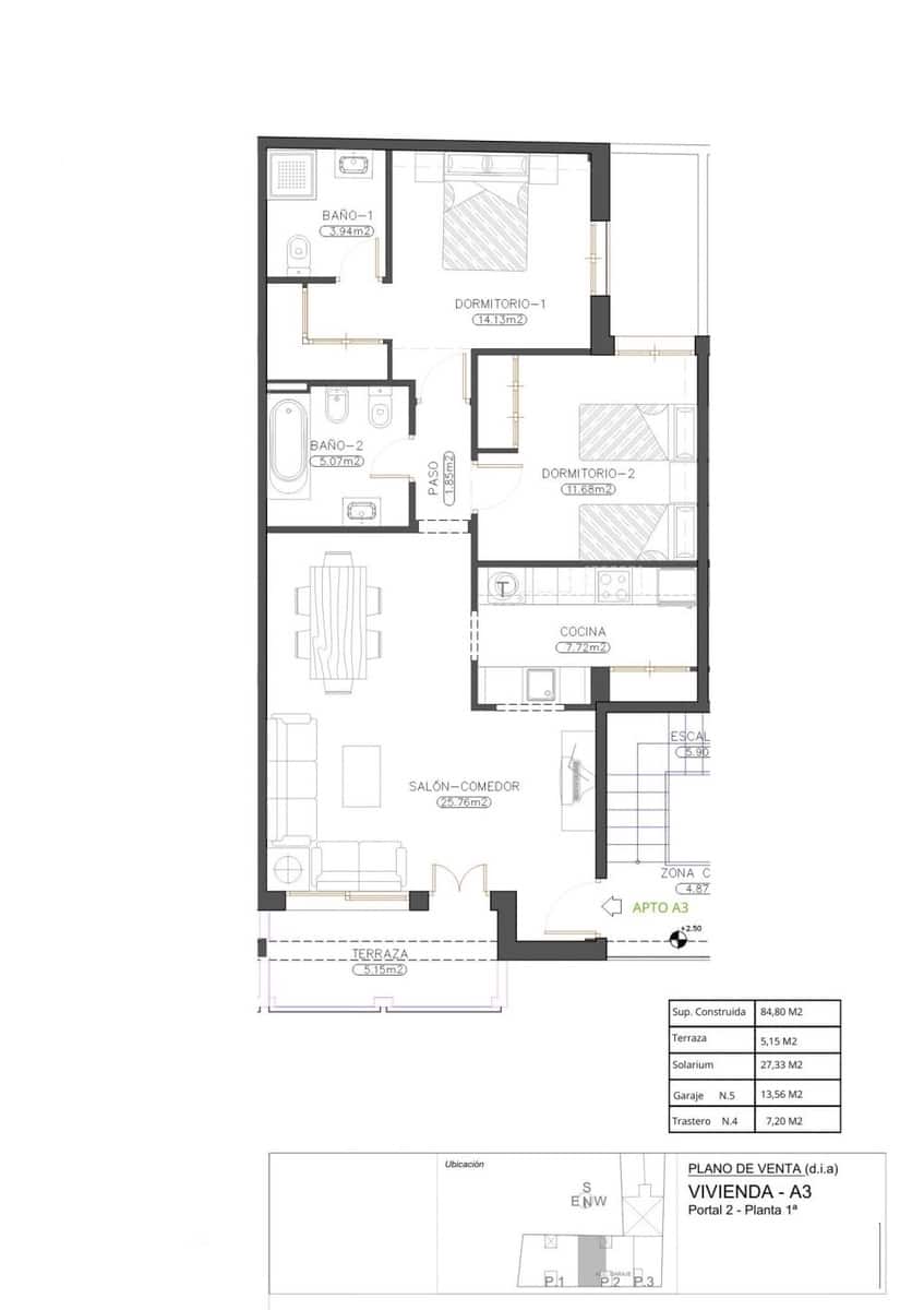 Ático de 2 habitaciones en Cuevas del Almanzora en venta con piscina - 129.000 € (Ref: 9437709)