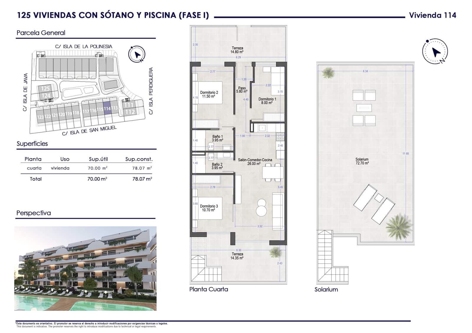 3 slaapkamer Penthouse te koop in Santiago de la Ribera met zwembad - € 310.000 (Ref: 9783587)