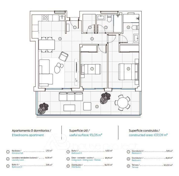 2 soverom Leilighet til salgs i Adeje med svømmebasseng garasje - € 550 000 (Ref: 9357383)