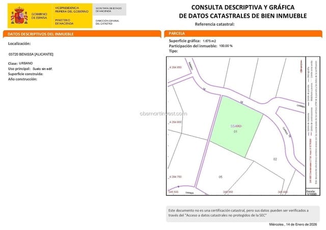 Building Plot for sale in Benissa - € 355,000 (Ref: 9564318)