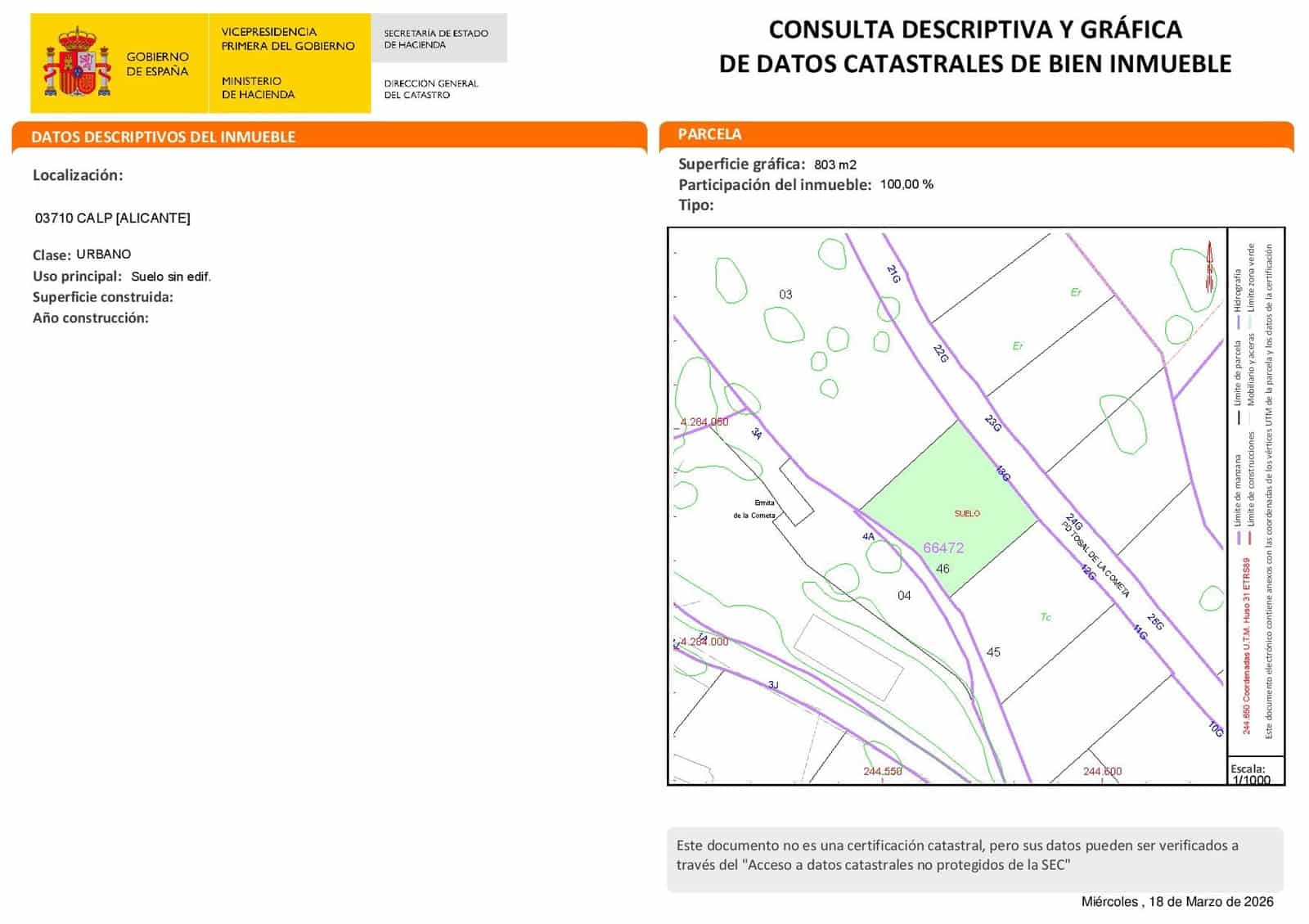 Area Edificabile in vendita in Calpe / Calp - 310.000 € (Rif: 9809891)