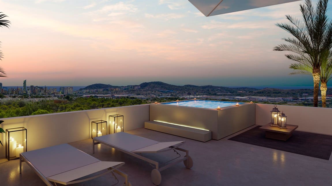 2 bedroom Penthouse for sale in Finestrat with pool garage - € 429,000 (Ref: 9809912)