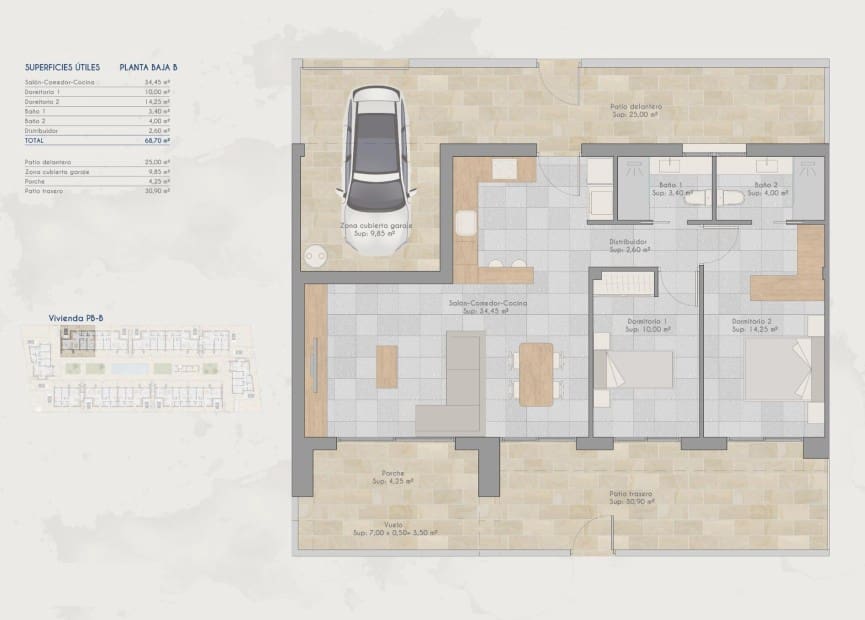 2 sypialnia Bungalow na sprzedaż w Torre-Pacheco z basenem - 210 000 € (Ref: 8824173)