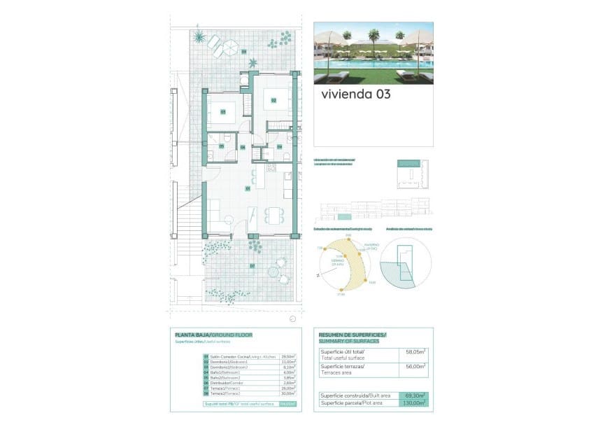 2 chambre Bungalow à vendre à Los Balcones avec piscine - 299 900 € (Ref: 8844462)