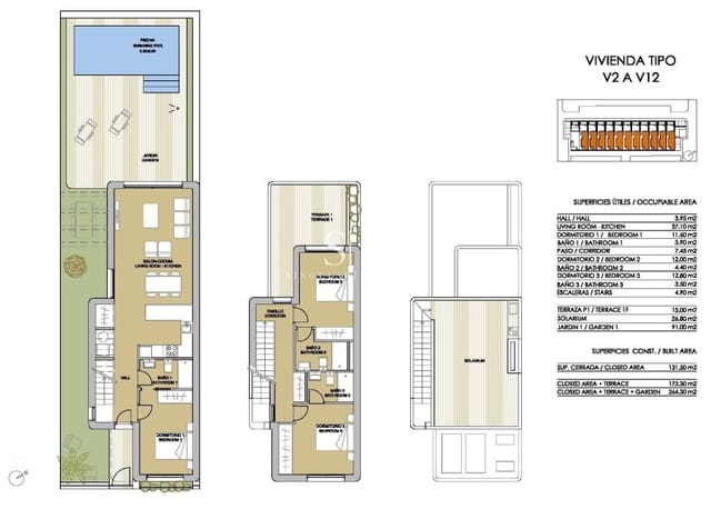 3 soveværelse Villa til salg i Mil Palmeras, Pilar de la Horadada med swimmingpool - € 539.900 (Ref: 9144584)