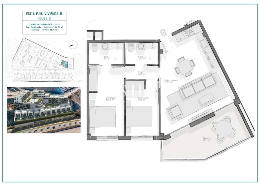 2 soveværelse Lejlighed til salg i Aguilas med swimmingpool - € 267.000 (Ref: 9144594)