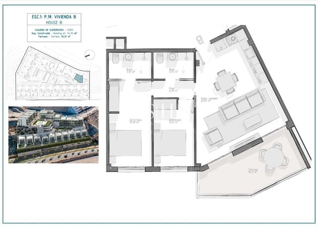 2 soveværelse Lejlighed til salg i El Hornillo, Aguilas med swimmingpool - € 267.000 (Ref: 9144594)