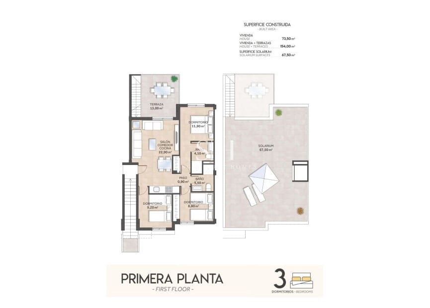 3 slaapkamer Bungalow te koop in San Miguel de Salinas met zwembad - € 281.600 (Ref: 9187511)
