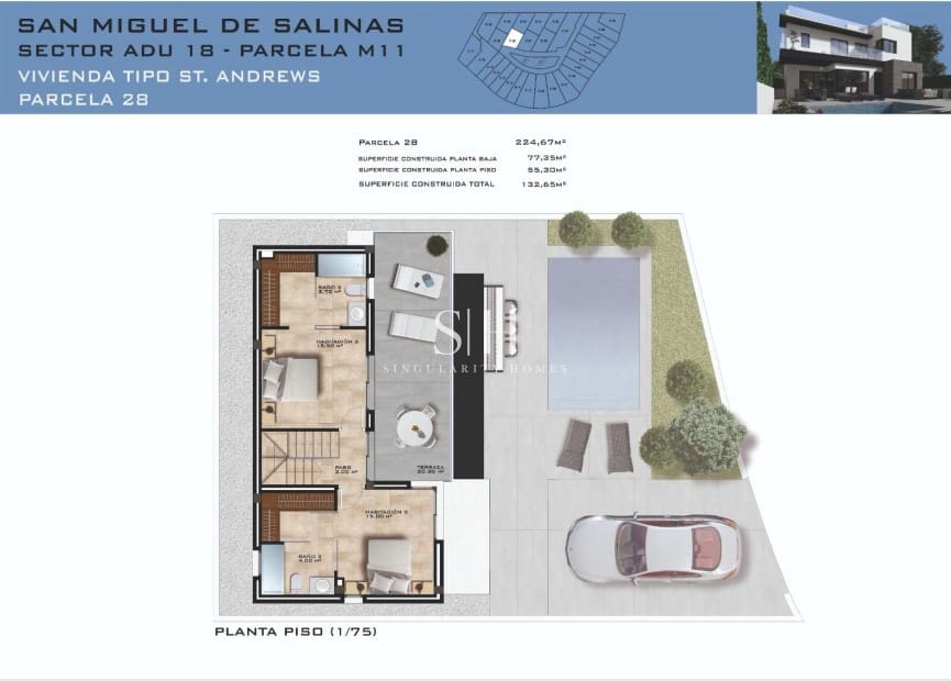 3 sypialnia Willa na sprzedaż w San Miguel de Salinas z basenem - 498 000 € (Ref: 9534873)