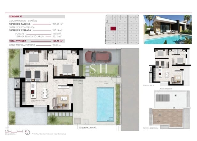 3 soveværelse Villa til salg i Ciudad Quesada, Rojales med swimmingpool - € 532.000 (Ref: 9807315)