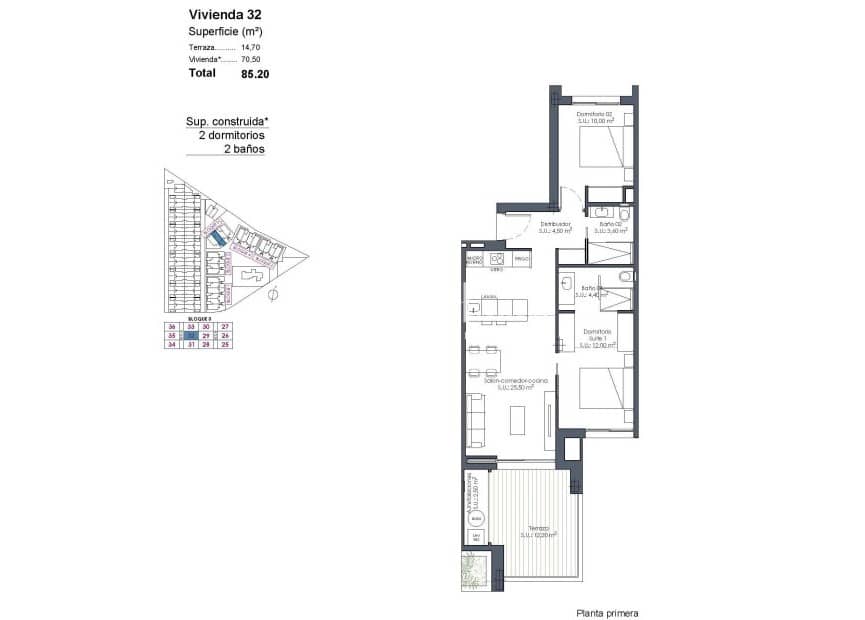 2 soverom Leilighet til salgs i Los Alcazares med svømmebasseng - € 309 000 (Ref: 9811102)