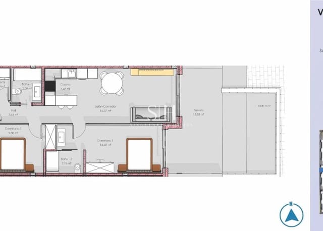 2 quarto Apartamento para venda em El Raso, Guardamar del Segura com piscina - 320 000 € (Ref: 9811113)