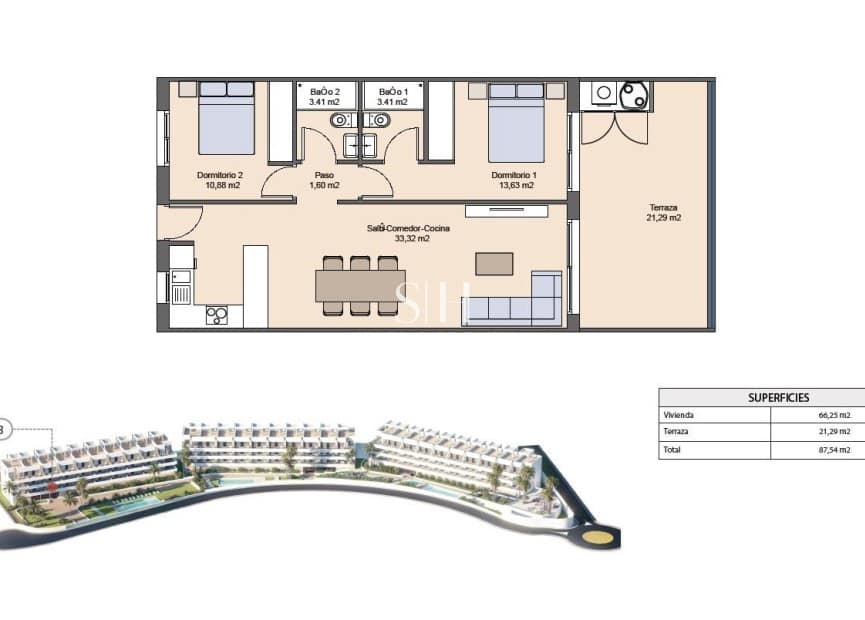 2 quarto Apartamento para venda em Finestrat com piscina - 322 900 € (Ref: 9811114)