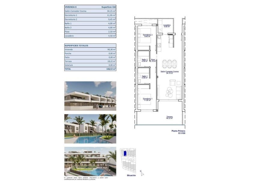 2 Zimmer Apartment zu verkaufen in Pilar de la Horadada mit Pool Garage - 295.000 € (Ref: 9854660)