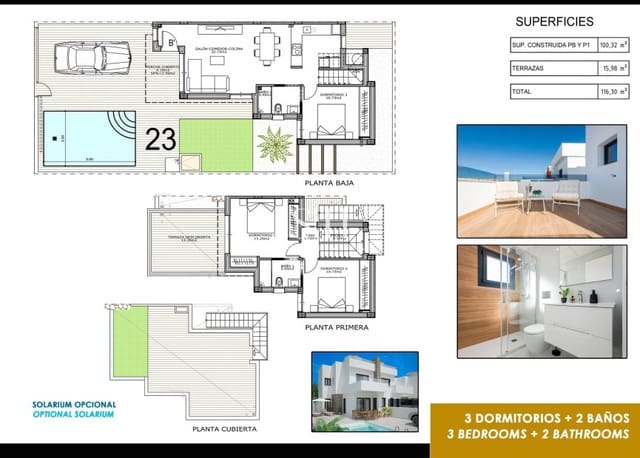3 bedroom Villa for sale in Orihuela Costa, Orihuela with pool garage - € 395,000 (Ref: 9919966)
