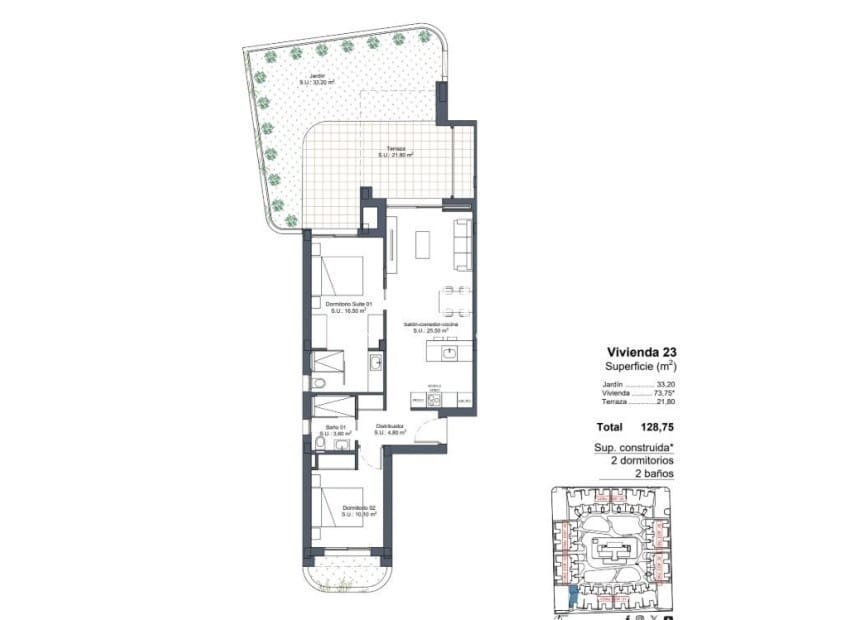 2 sovrum Bungalow till salu i Ciudad Quesada med pool garage - 364 000 € (Ref: 9919972)