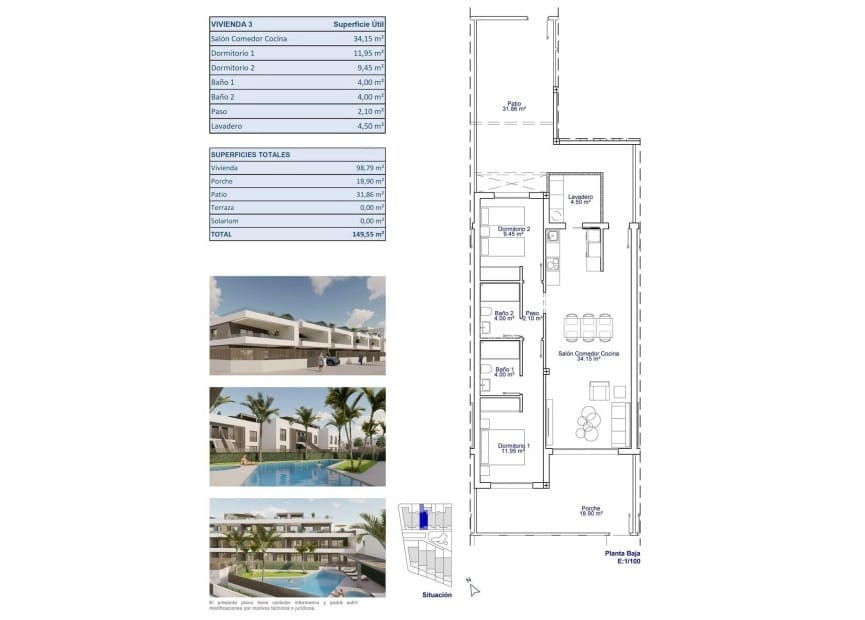 2 soveværelse Lejlighed til salg i Pilar de la Horadada med swimmingpool garage - € 310.000 (Ref: 9919992)