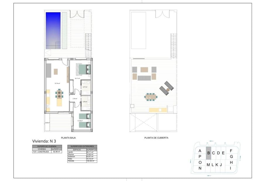 2 bedroom Semi-detached Villa for sale in Roldan with pool garage - € 286,900 (Ref: 9919998)
