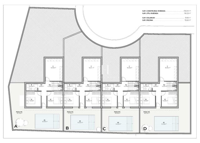 Adosado de 3 habitaciones en Mazarrón ciudad, Mazarrón en venta con piscina garaje - 269.000 € (Ref: 9948792)