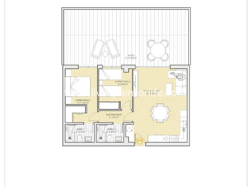 2 makuuhuone Huoneisto myytävänä paikassa Finestrat mukana uima-altaan - 380 000 € (Ref: 10007507)