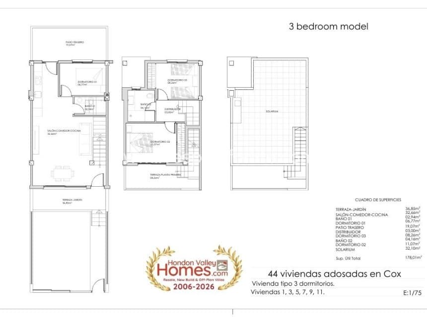 3 bedroom Townhouse for sale in Cox with pool garage - € 223,000 (Ref: 10140281)