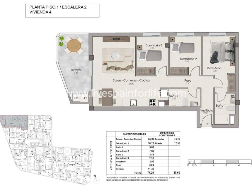 3 sypialnia Apartament na sprzedaż w Santa Pola z basenem garażem - 315 000 € (Ref: 10153918)