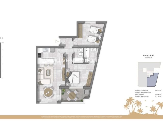 2 soverom Leilighet til salgs i Zona Pueblo, Guardamar del Segura med svømmebasseng garasje - € 468 500 (Ref: 10153920)