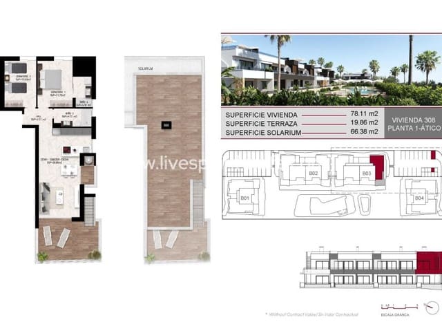 2 soverom Bungalow til salgs i Ciudad Quesada, Rojales med svømmebasseng garasje - € 339 000 (Ref: 10163498)