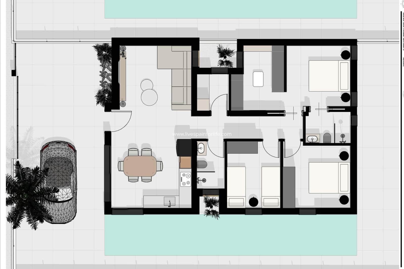 3 bedroom Villa for sale in Benijofar with garage - € 399,900 (Ref: 9453509)