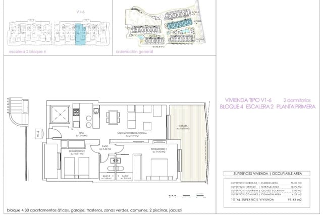 Apartamento de 2 habitaciones en Playa Flamenca, Orihuela en venta con piscina garaje - 339.000 € (Ref: 9548917)