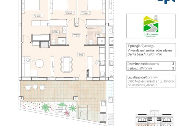 3 makuuhuone Rivitalo myytävänä paikassa La Canalosa, Hondón de las Nieves - 195 000 € (Ref: 9664070)